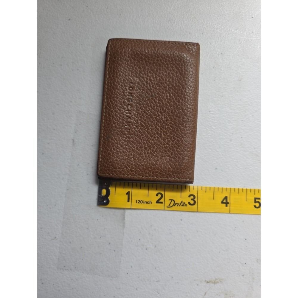 Longchamp Le Foulonne Bifold Card Holder Leather Wallet  Pebbled Brown - Picture 2 of 7